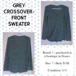 Crossover-front sweater